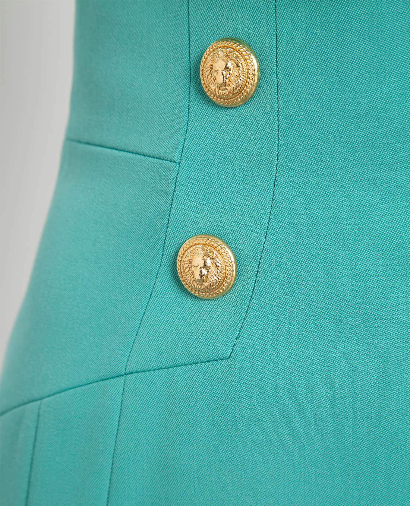 Green wool skirt with branded rivets Balmain 5