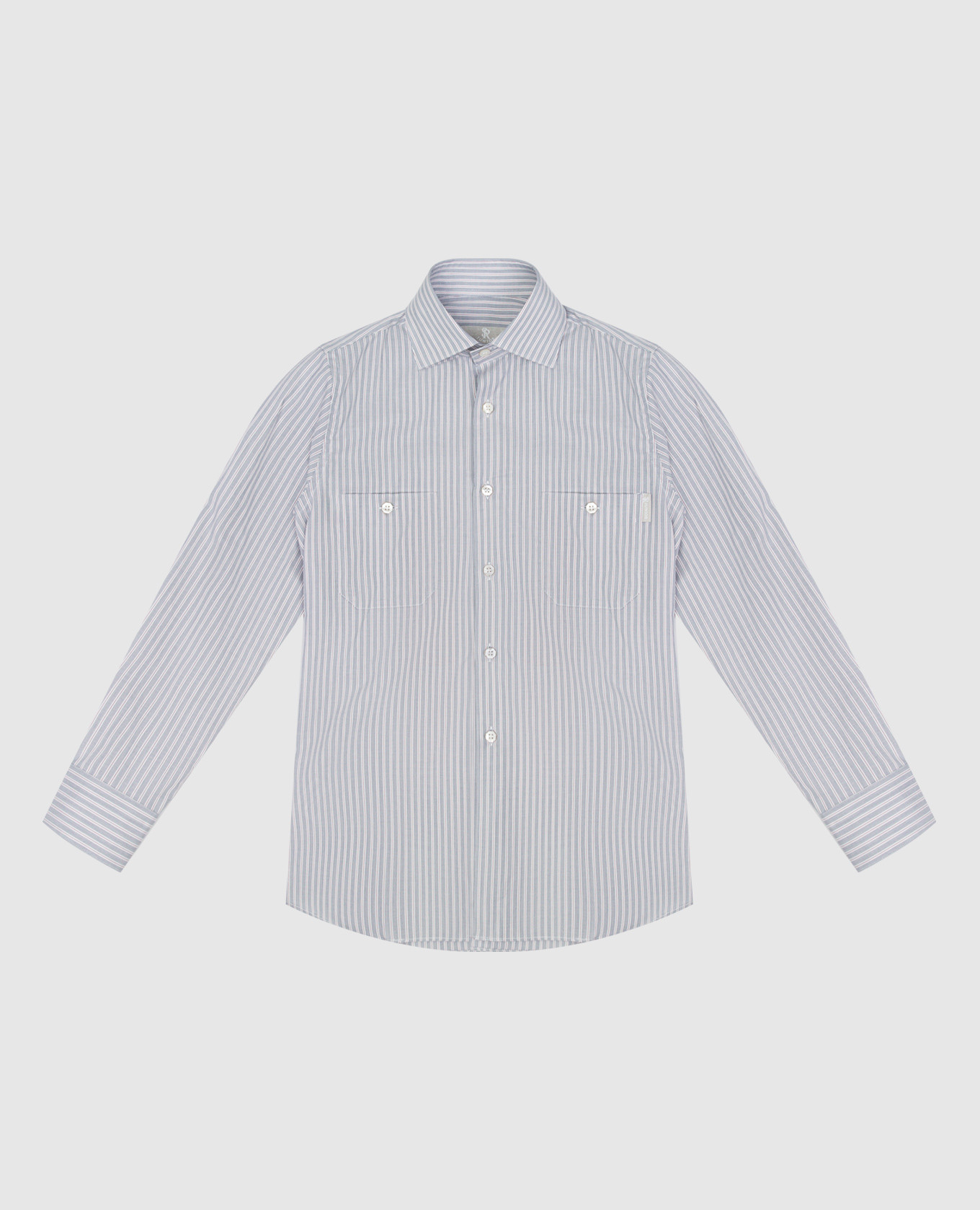 Children's gray striped shirt stefano ricci