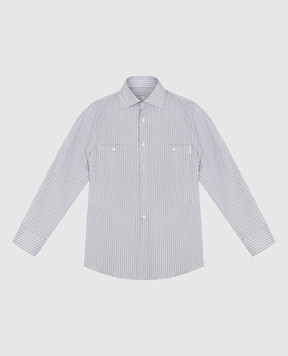 Stefano Ricci Children's gray striped shirt YC003198LJ1705