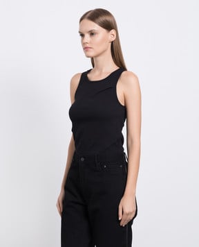 Gauchere Black ribbed top P22317280528