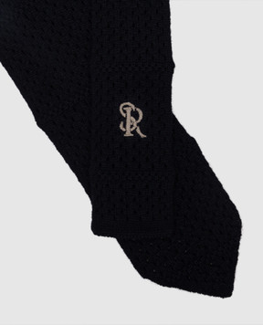Stefano Ricci Children's dark blue cashmere tie YCRMTSR2600
