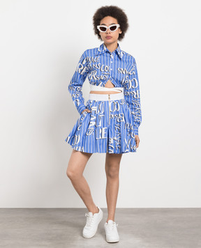 Versace Jeans Couture Blue shorts in doodle print with logo 74HAD102NS201