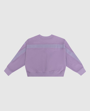 Moncler ENFANT Lilac sweatshirt with logo embroidery 8G00016899PS810