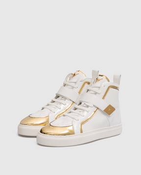 Giuseppe Zanotti Zenas white high top with metallic logo RW20063