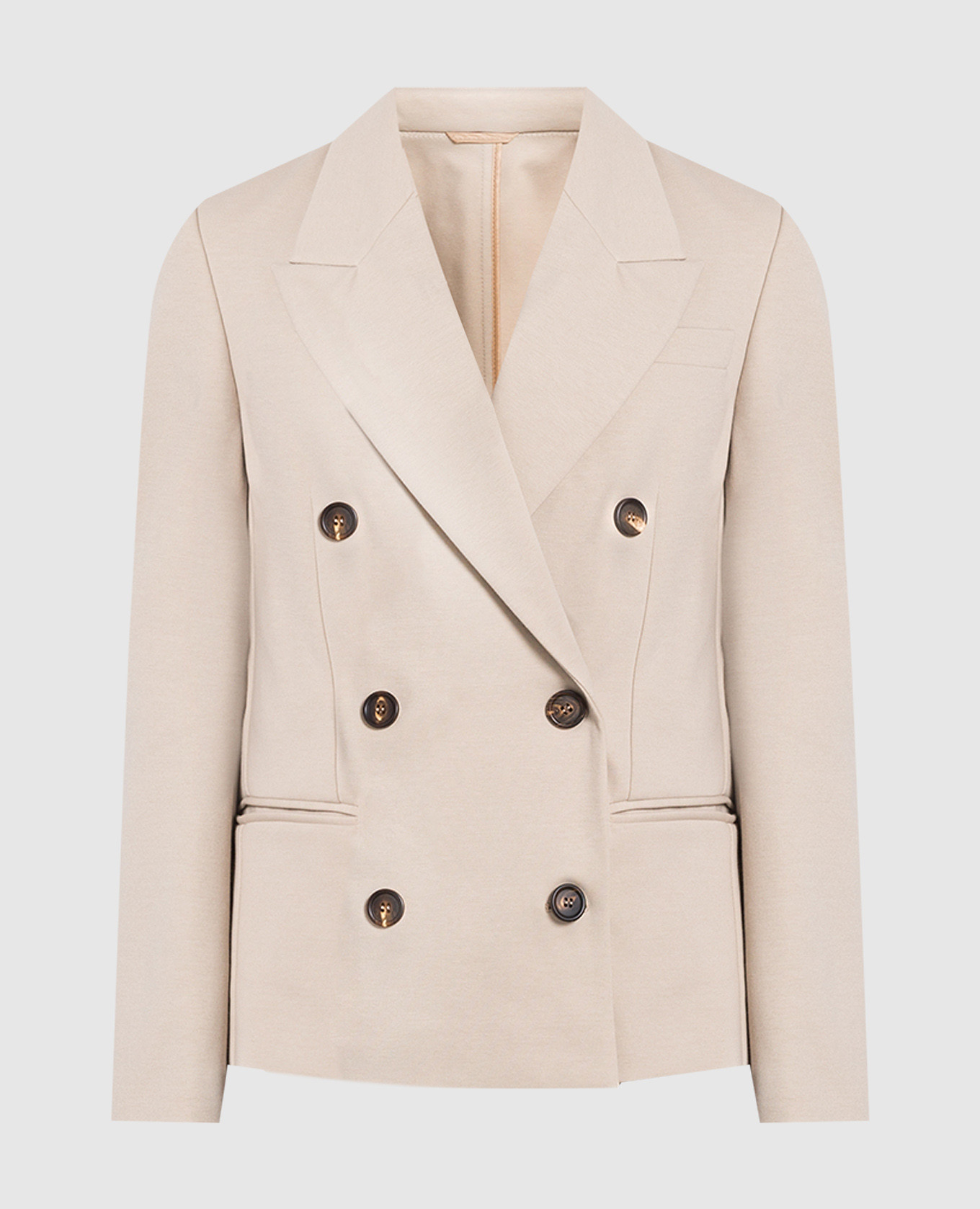 

Beige double-breasted jacket with eco-brass Brunello Cucinelli