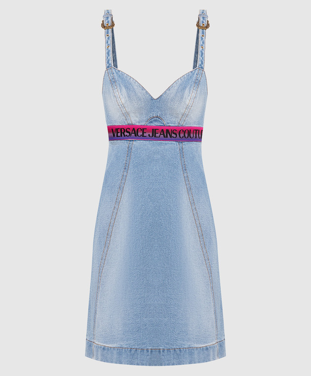 Versace Jeans Couture - Blue denim mini dress with logo 74HAO951DW009L01 -  shop with Greece delivery at Symbol