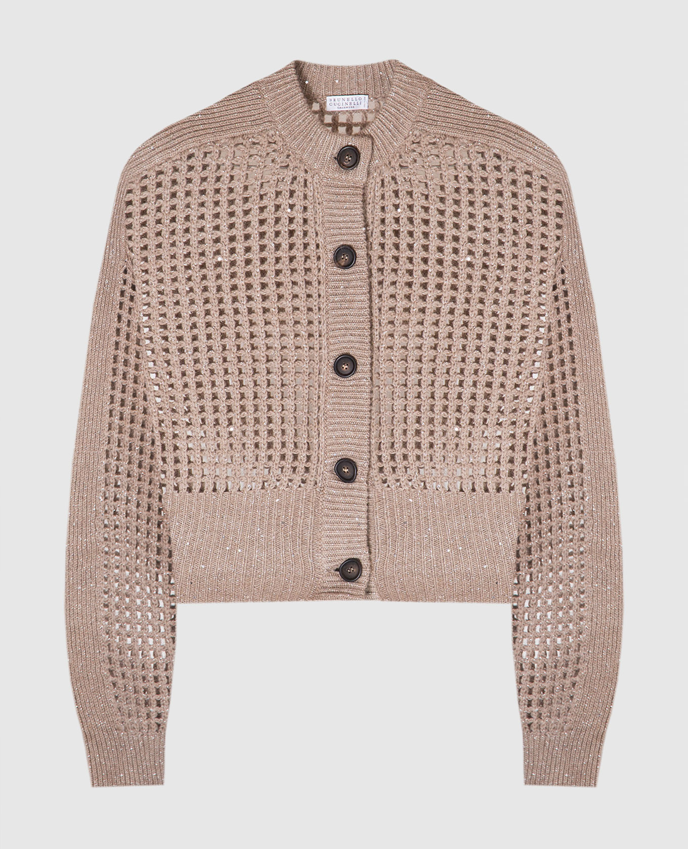 Brown cardigan with sequins brunello cucinelli