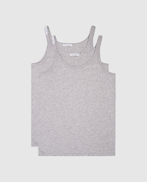 Dolce&Gabbana Children's set of gray t-shirts with a logo L4J702G7OCU