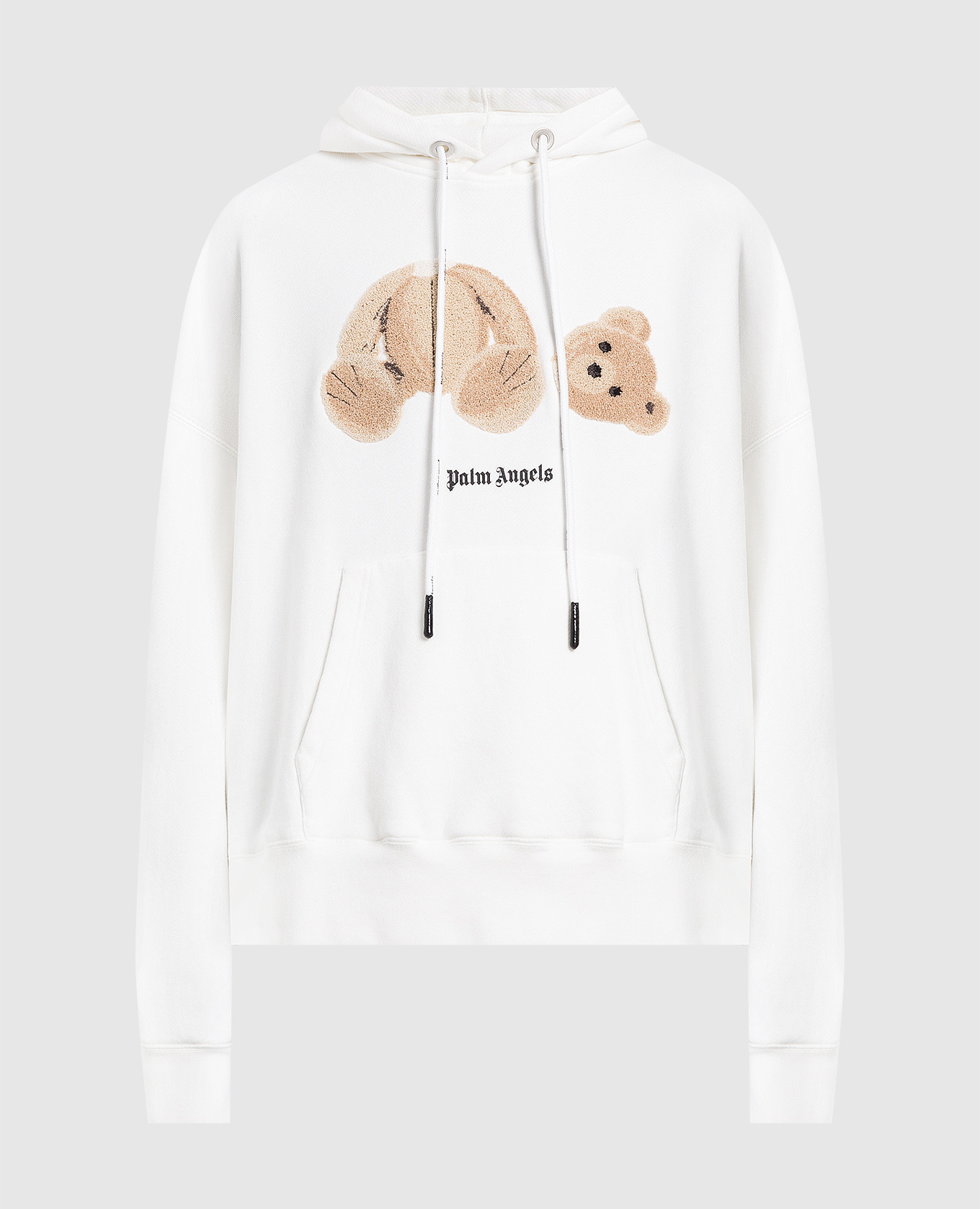 Palm Angels - White embroidered hoodie Bear PMBB058C99FLE001