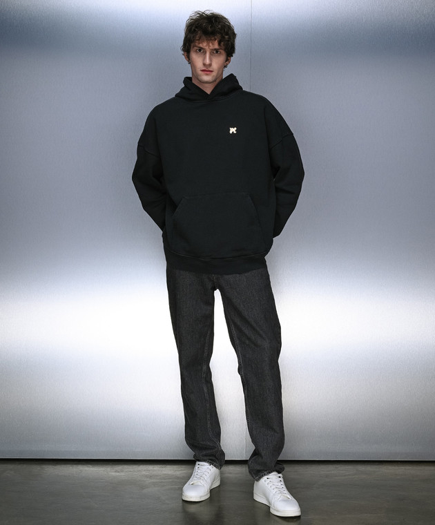 Palm Angels - Black hoodie with FOGGY PA print