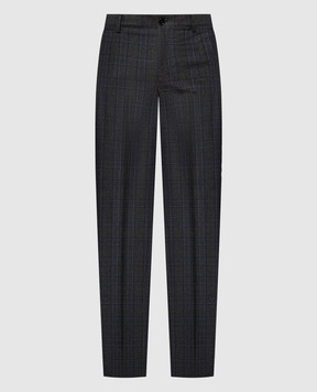 Dolce&Gabbana Gray checkered wool pants GY5UMTFQ2KD