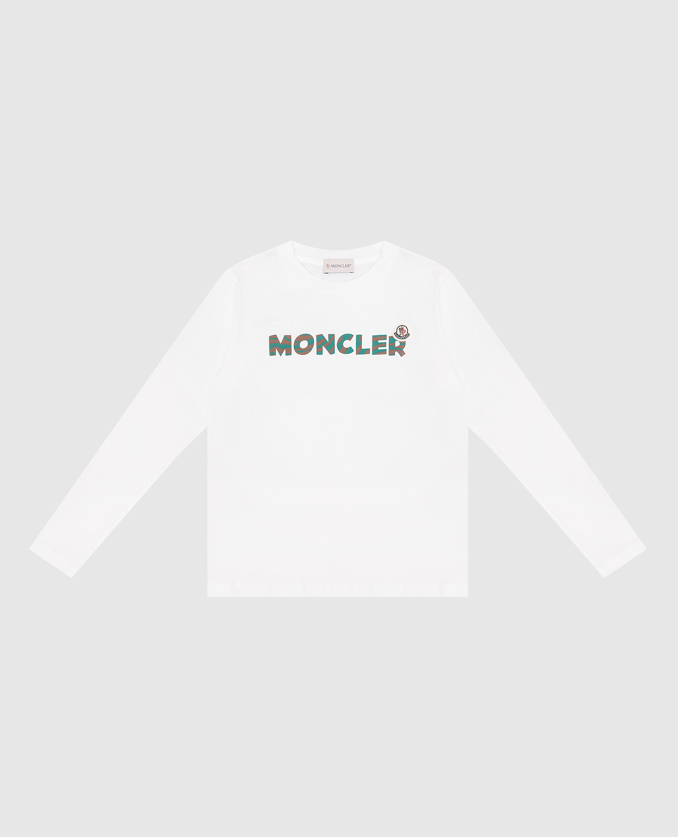 Children's white longsleeve with logo print moncler enfant