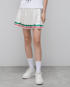Casablanca White silk mini skirt WF23SK03201