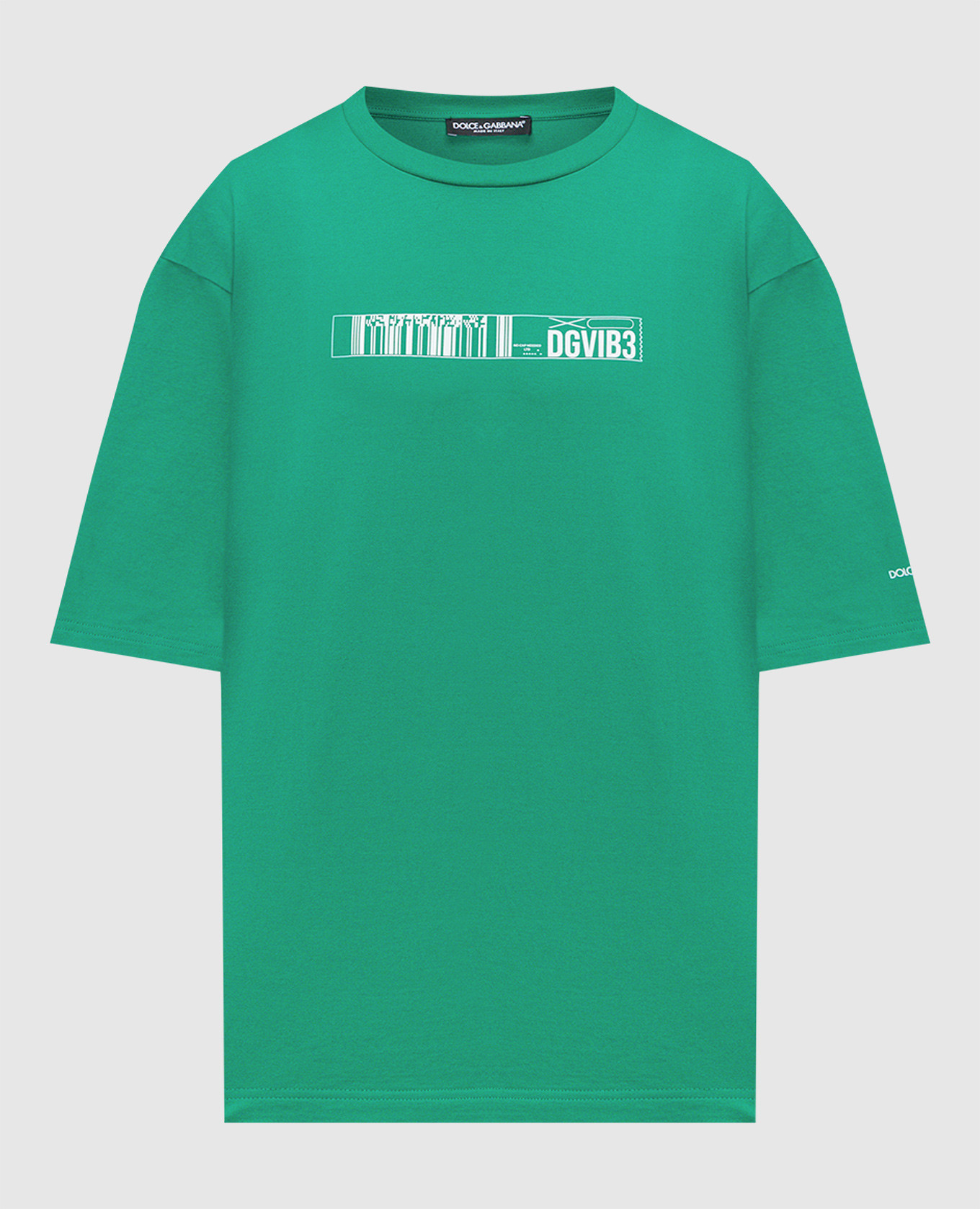 Green t-shirt with dgvib3 print dolce&gabbana