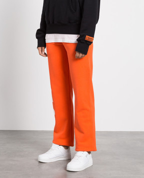 Heron Preston Orange jogger with print style HWCH003C99JER002