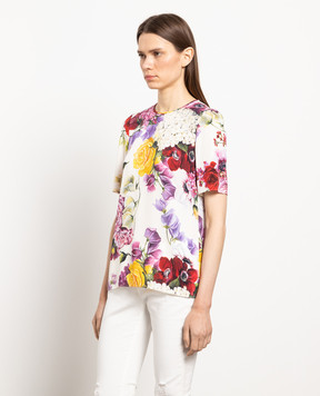 Dolce&Gabbana Blouse made of silk in a floral print F7U27TFSAX3