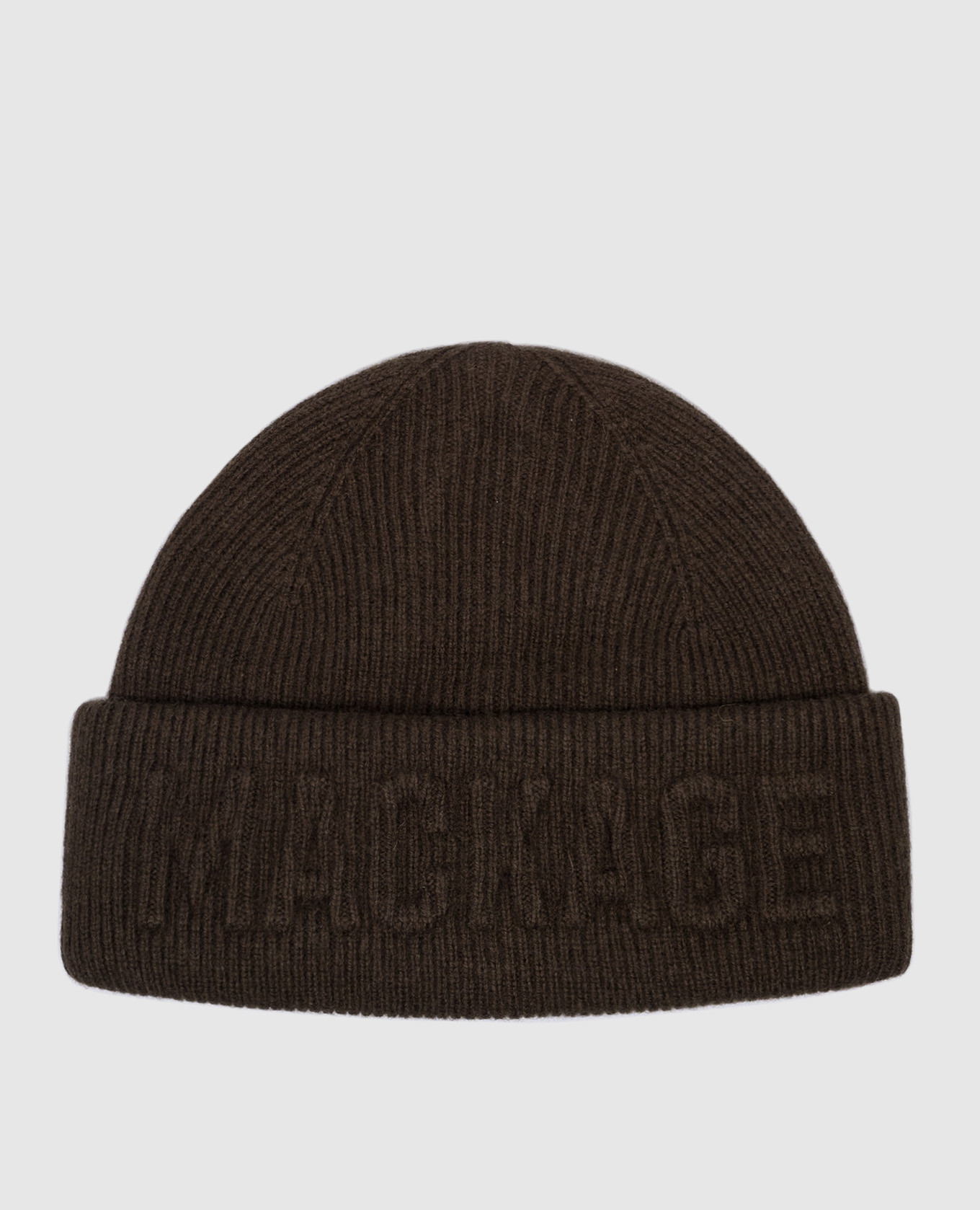 Green wool and cashmere jett hat with textured logo mackage