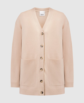 Allude Beige wool and cashmere cardigan 23517040