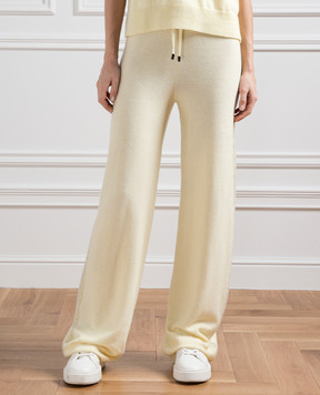 Peserico Yellow wool, silk and cashmere trousers with monil chain S94050F129018C