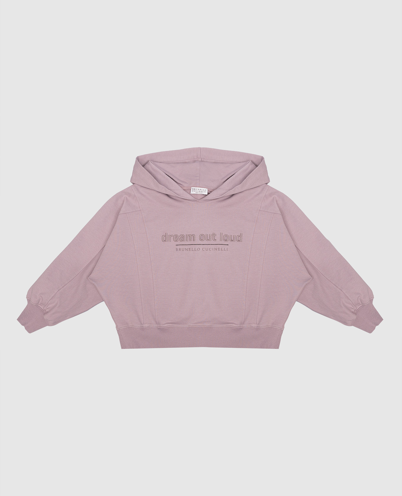 Children's purple hoodie with embroidery brunello cucinelli