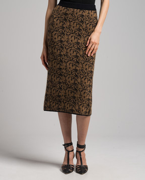 Nanushka Jorna brown patterned pencil skirt NW23PFSK00299