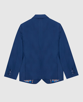 Stefano Ricci Children's blue wool jacket Y1RF376R0PW808