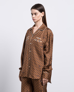 Bally Brown silk blouse with Pennant pattern M5BAA12FSE085