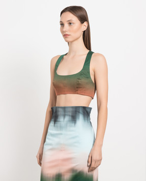 Philosophy di Lorenzo Serafini Green top with Tie Dye print A08080741