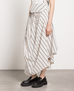 Marc Le Bihan Beige striped skirt 2521