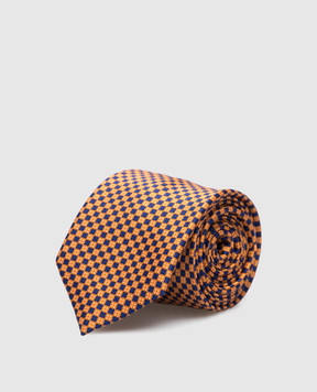 Stefano Ricci Children's orange silk set of patterned tie and shawl YDH27026