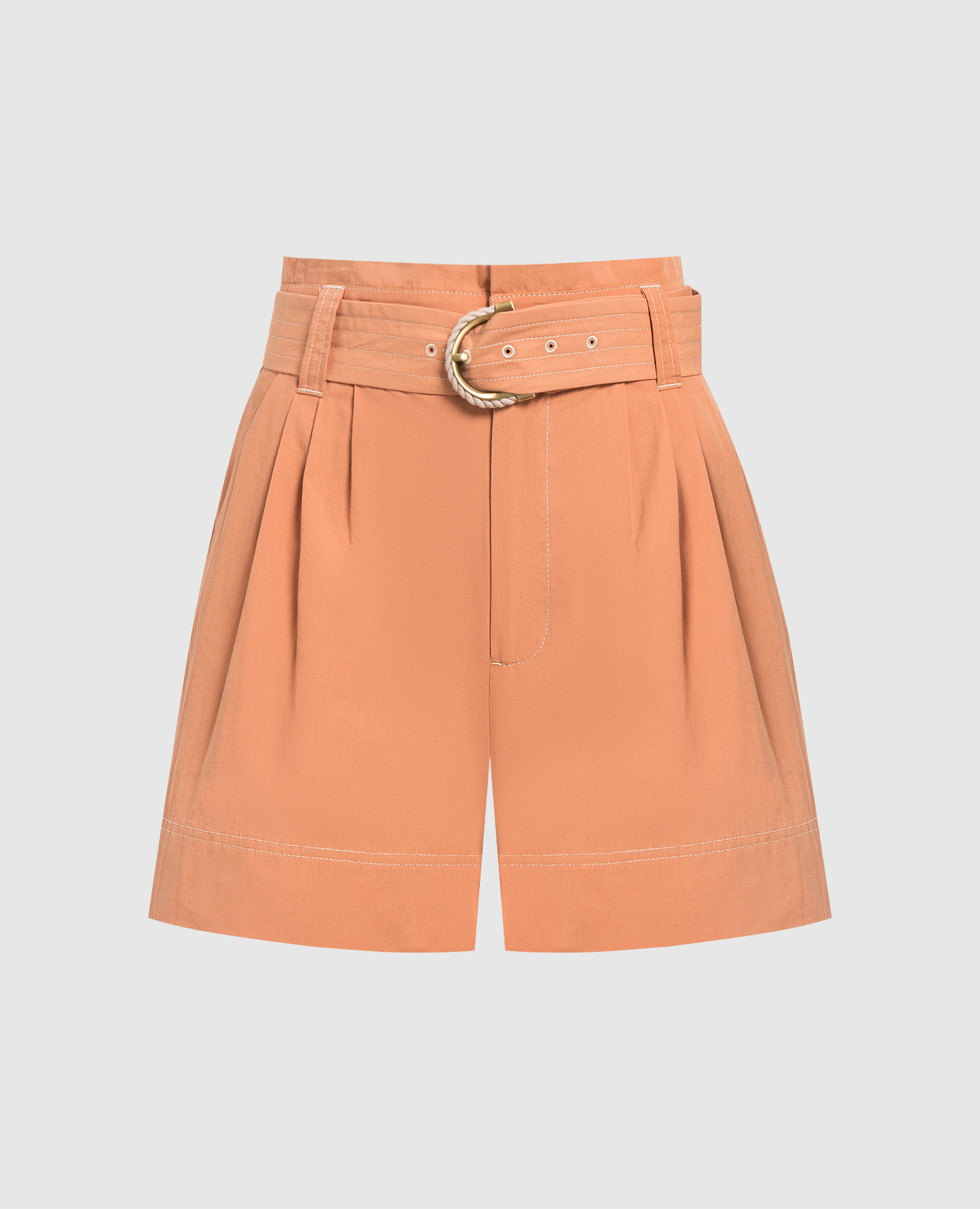 

Brown shorts with metallic logo Twinset