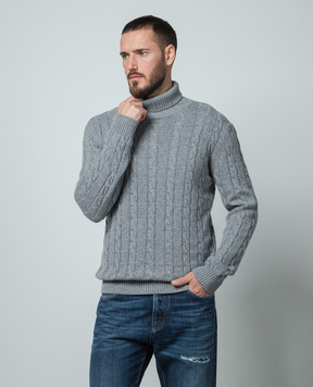 Cashmere&Whiskey Gray sweater made of cashmere in a textured pattern 80605C