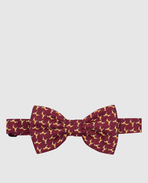 Stefano Ricci Children's burgundy patterned silk butterfly YHN01NG300