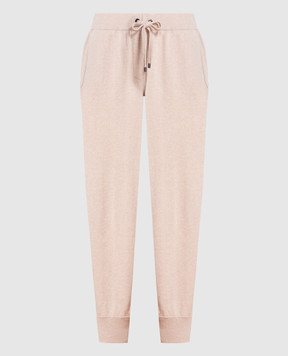 Brunello Cucinelli Beige cashmere joggers with monil chain M12169199P