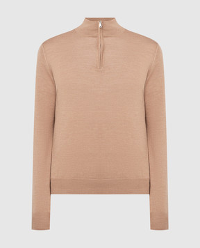 Cashmere&Whiskey Brown logo-engraved wool jumper 77397