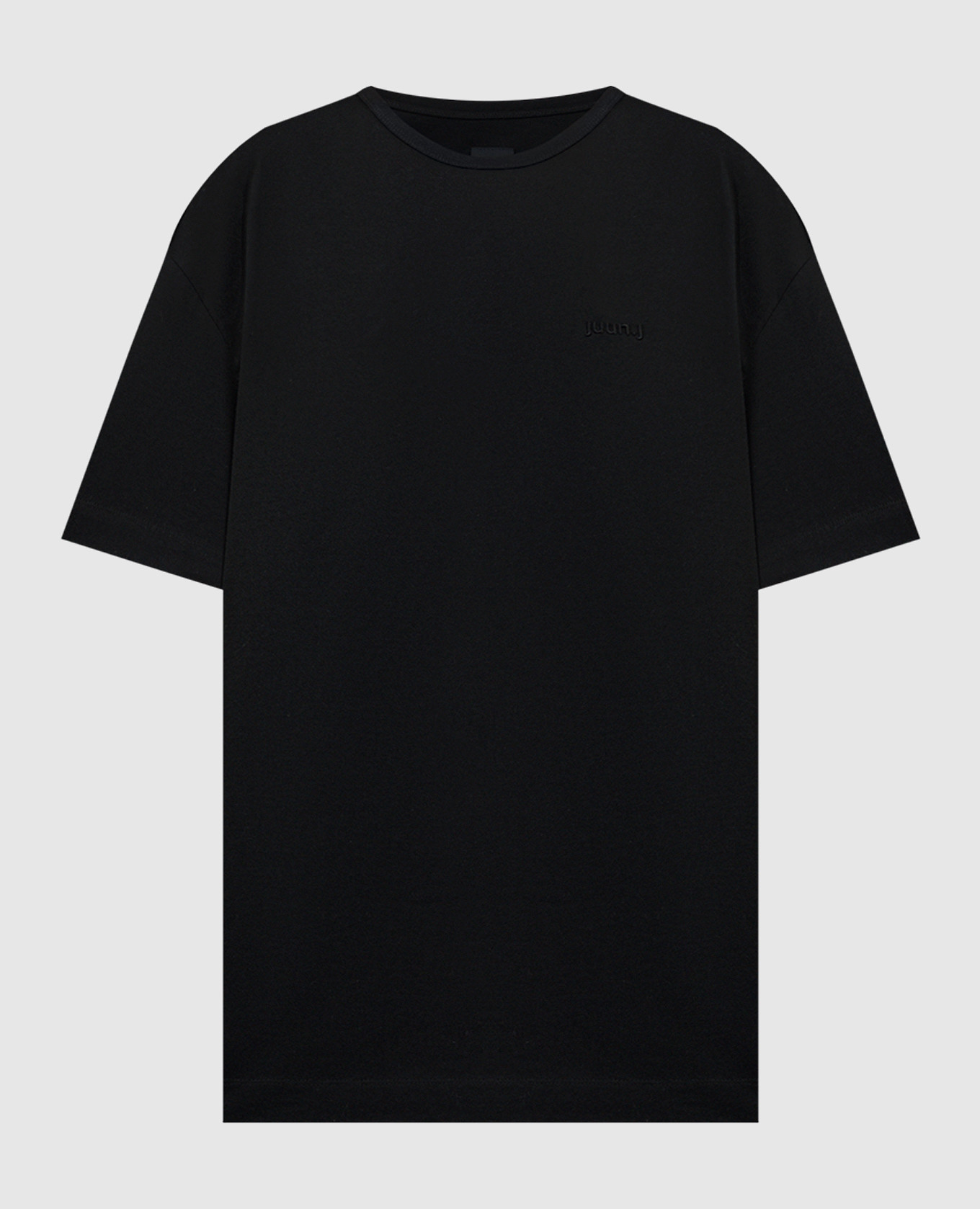 Black t-shirt with logo print and embroidery juun.j