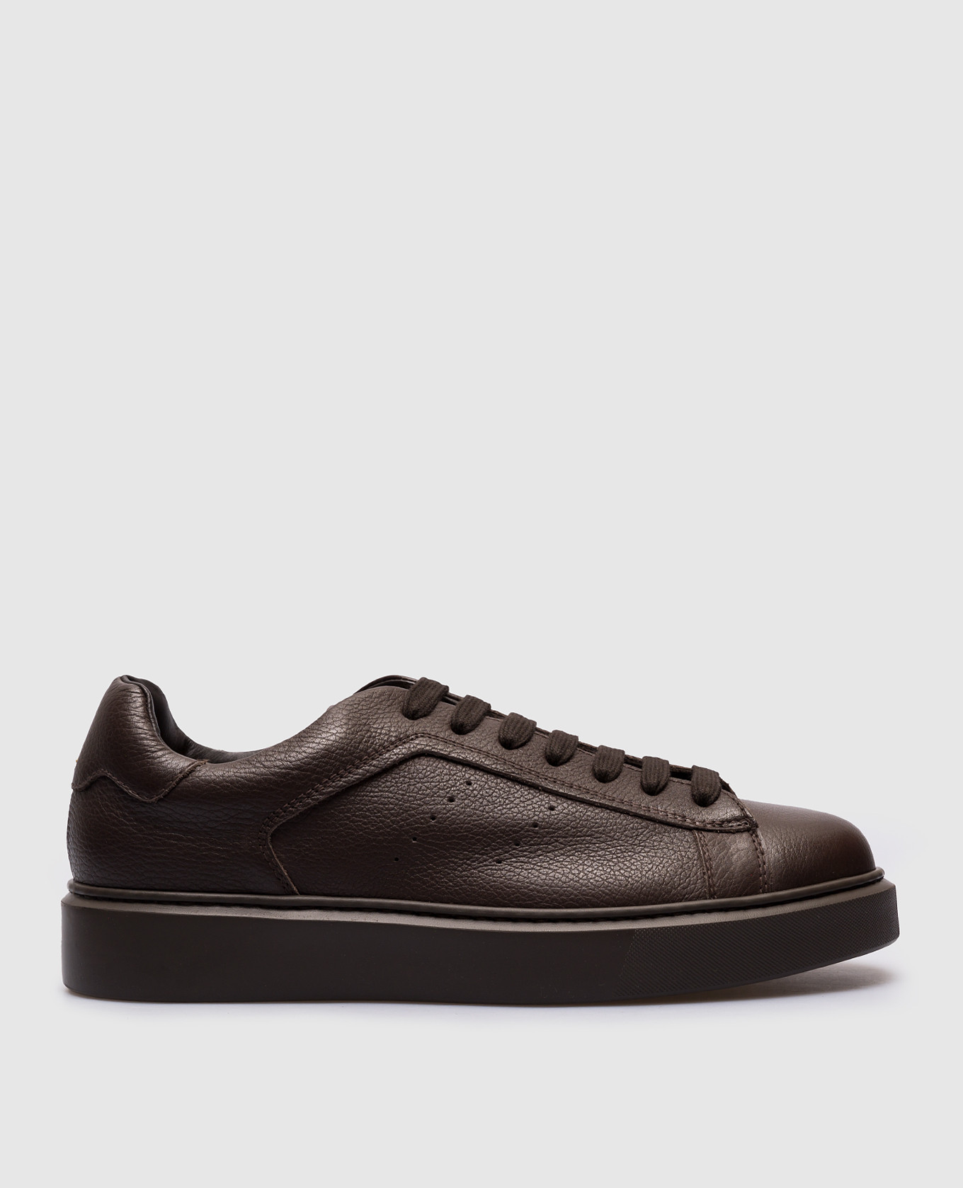 

Brown leather sneakers Doucal's, Коричневый
