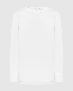 Brunello Cucinelli Blusa bianca con coulisse MF948DA110