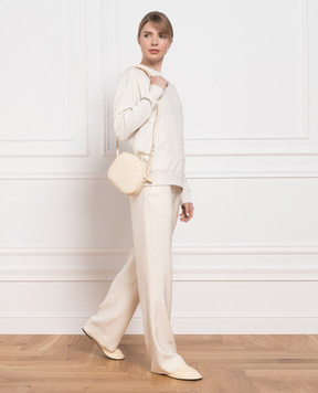 The Row Eve leather crossbody bag in light beige W1328L97