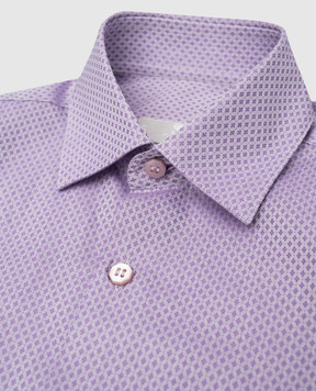 Stefano Ricci Children's purple shirt in a geometric pattern YC004040K1801