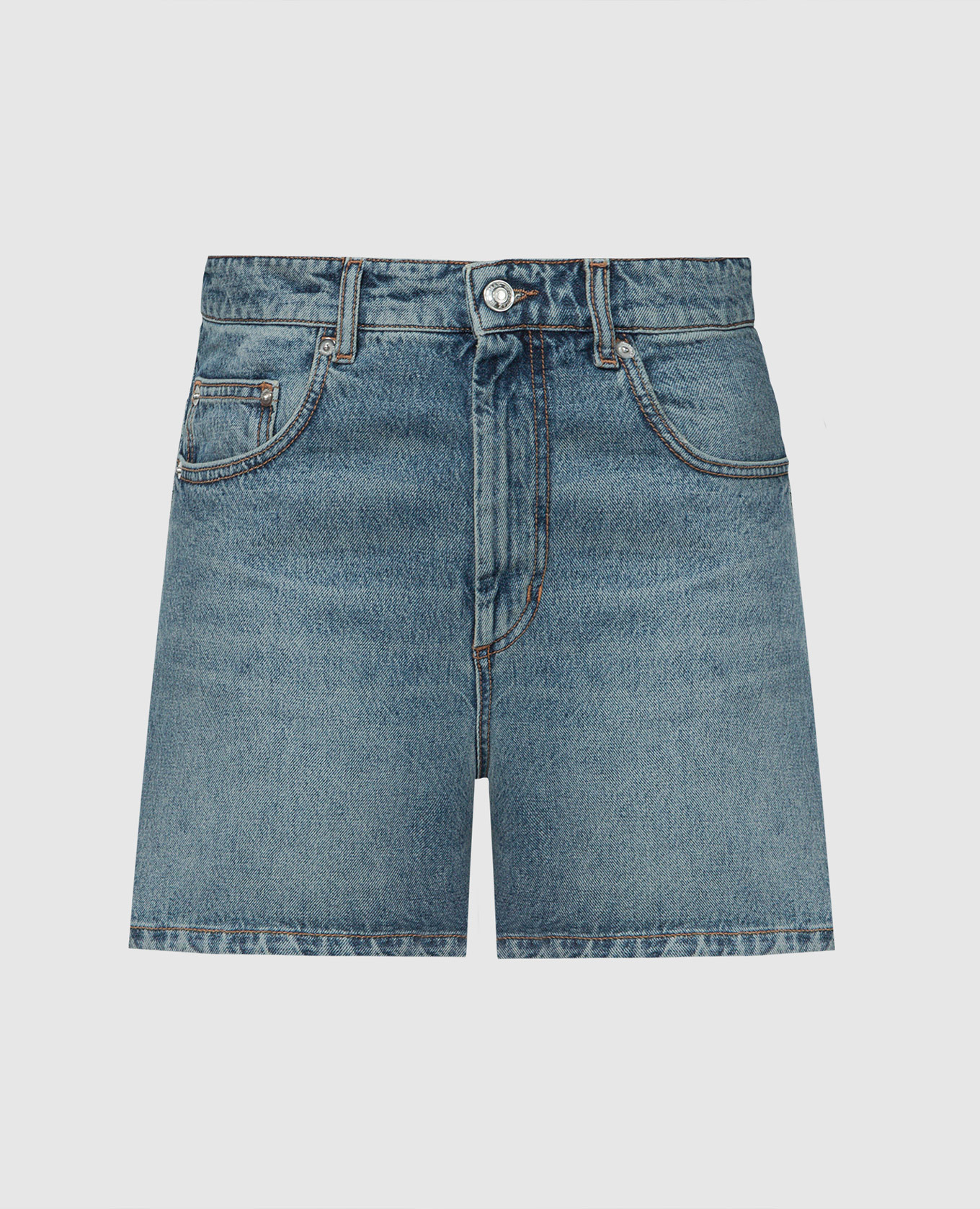 Ovale blue denim shorts with a distressed effect max mara sportmax