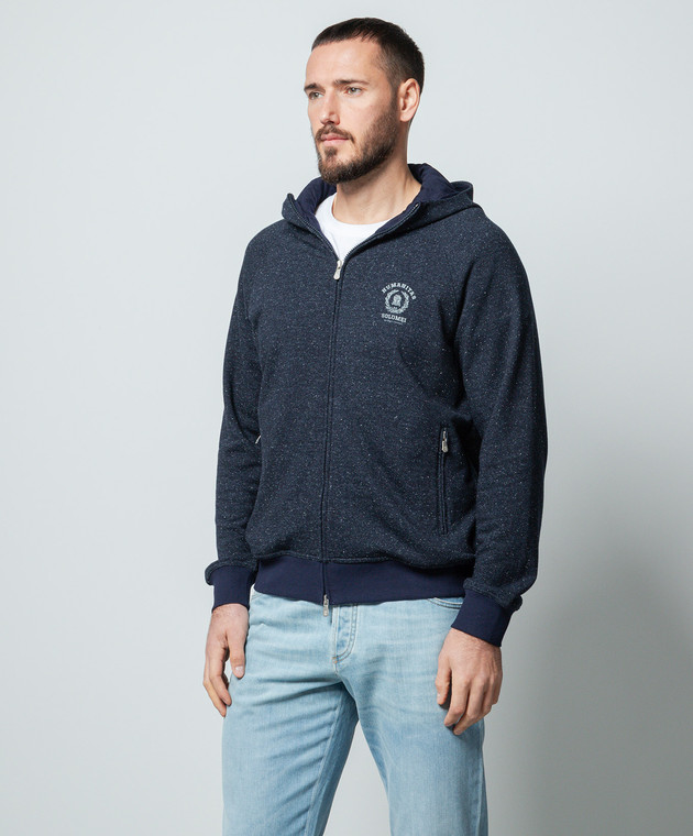 Brunello Cucinelli - Blue sports jacket with a print MTU223110G