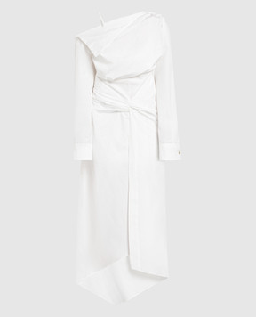 Off-White White dress-shirt of asymmetric cut OWDB466S23FAB001