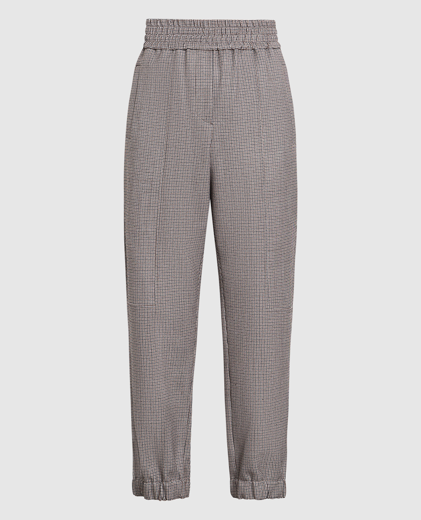 

Houndstooth joggers in wool with eco-brass Brunello Cucinelli, Бежевый