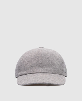 Borsalino Gray cashmere cap with logo 13373EWS