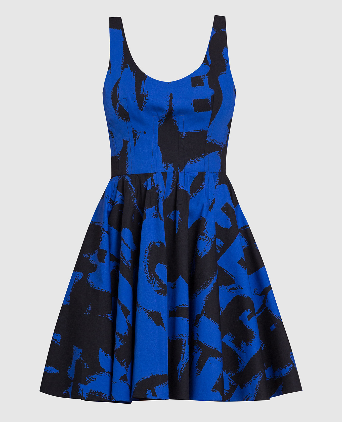 

Blue mini dress in McQueen Graffiti print Alexander McQueen