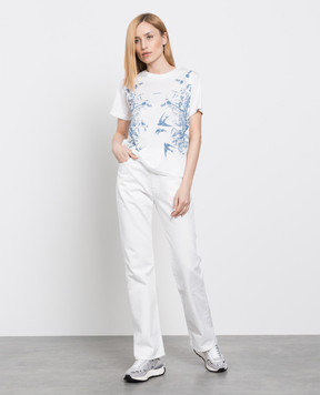 Valentino White jeans with branded print XB0DD13N8EK