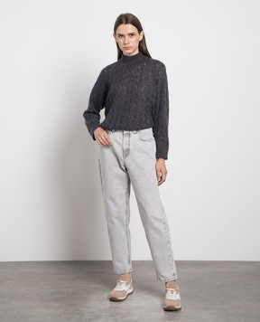 Brunello Cucinelli Gray sweater with lurex MBG747604P