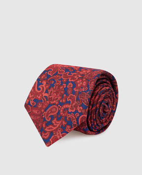 Stefano Ricci Children's burgundy paisley silk tie and scarf set YDHNG501