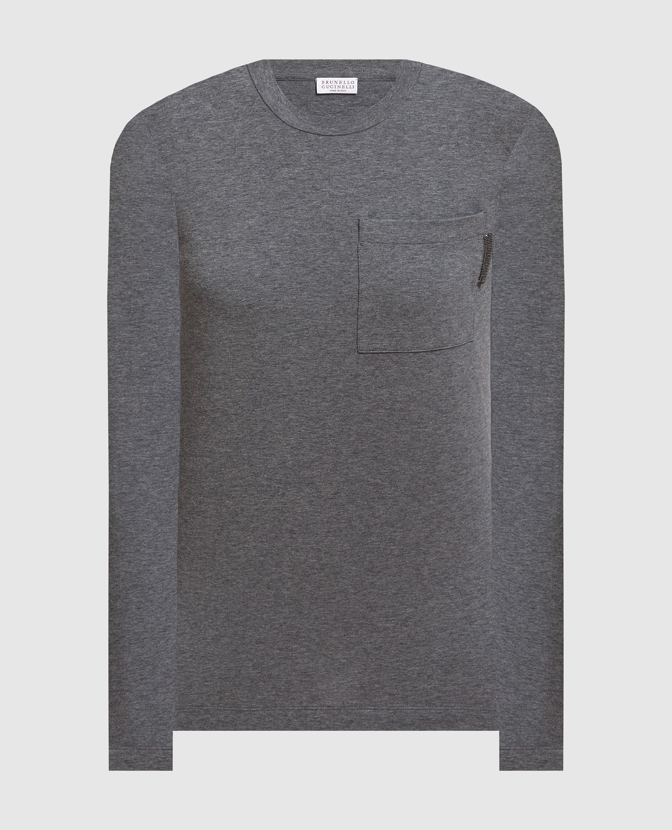 

Gray longsleeve with monil chain Brunello Cucinelli, Серый
